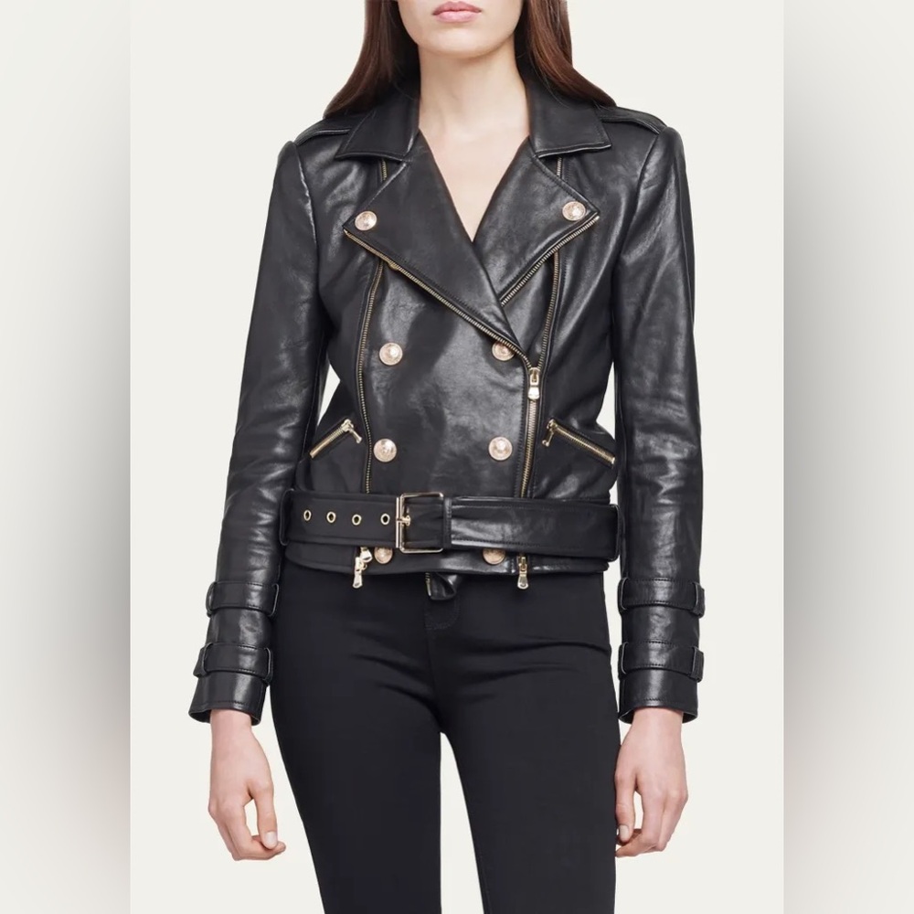 L’Agence • NWT Billie Belted Leather Jacket Small